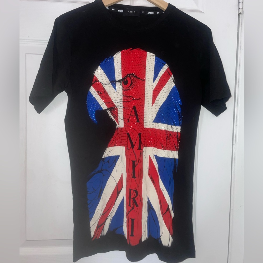 Custom Black Tee with Union Jack Eagle